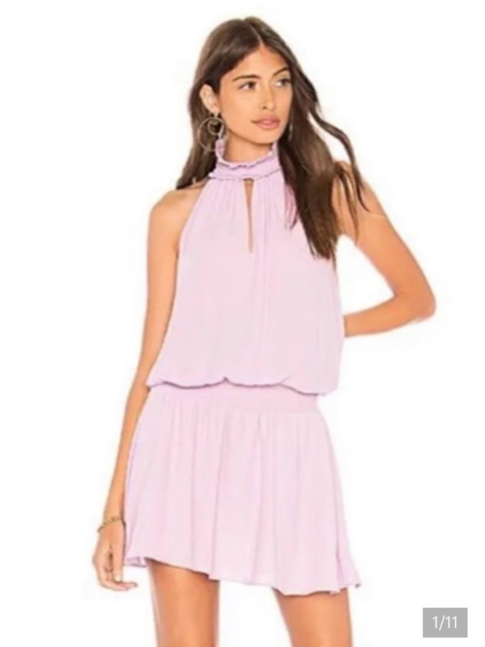 Amanda Uprichard Light purple Halter Mini Dress